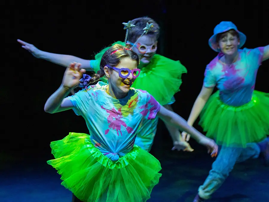 Children perform on stage with CSSF