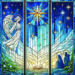 Stained Glass Nativity card