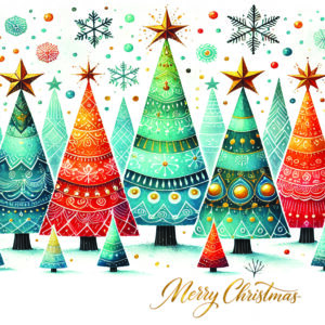 Stars on top of the Trees card
