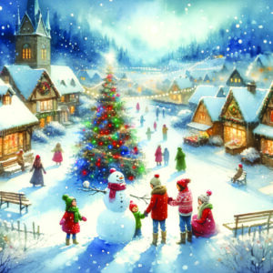 Village Snowman card