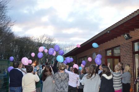 Coram East Midlands Big Adoption Day event - helium balloons are released
