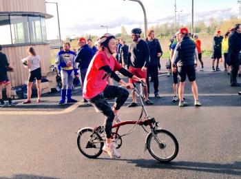 A Mace Foundation cyclist riding for Coram