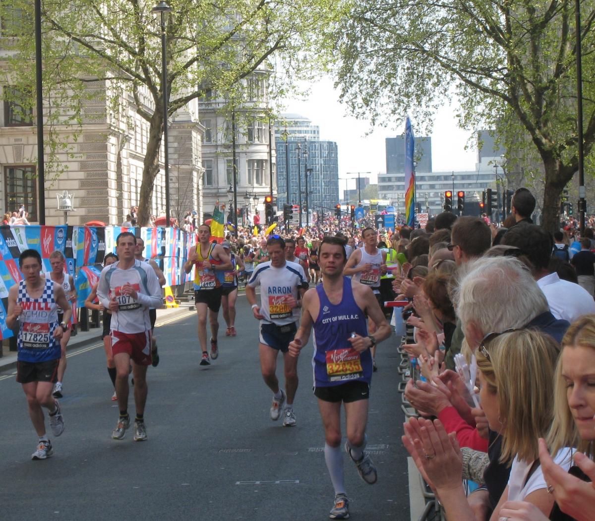 Runners and crowds at the London Marathon
