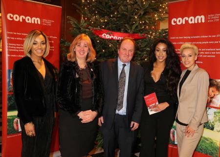 Stooshe with Dr Carol Homden and James Naughtie at Coram's Carol Concert 2015