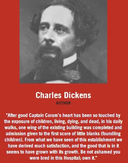 Charles Dickens on Coram pledge wall