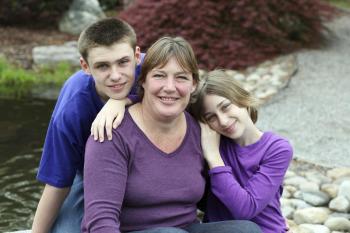 Mum with two teenage children