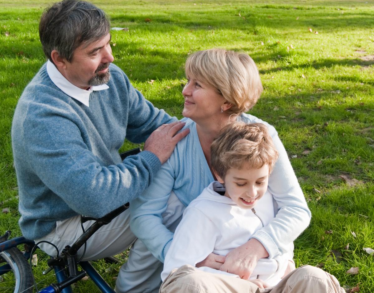 Older parents with son